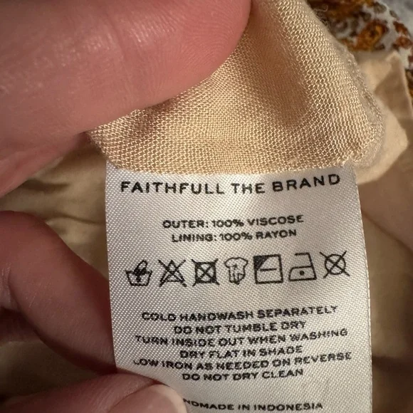 Faithfull the Brand Paisley Mini Dress in Brown and White - Picture 8 of 9